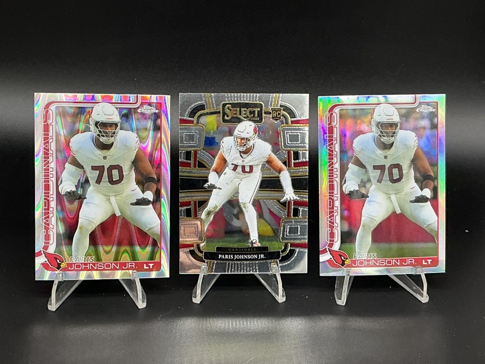 Lot of 3 Paris Johnson Jr. Cardinals RC Chrome Raywave and Refractor with Select