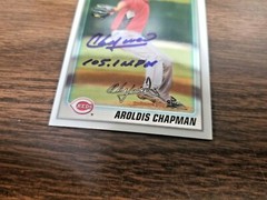 AROLDIS CHAPMAN 2010 BOWMAN CHROME BCP-199 REDS/RANGERS (1st YEAR AUTOGRAPH)