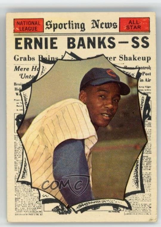 1961 Topps High # All-Star Ernie Banks #575 HOF 1tn2