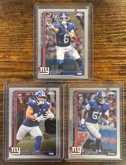 2025 Topps Chrome NY Giants Rookie Set 3 Cards Jaxson Dart RC, Cam Skattebo RC
