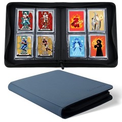 WITHYU Toploader Binder Holds 128 Top Loaders, 4 Pocket Ringless Card Holder for