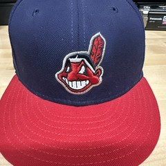 Cleveland Indians New Era MLB Wahoo Authentic On Field 59Fitty Hat Navy and Red