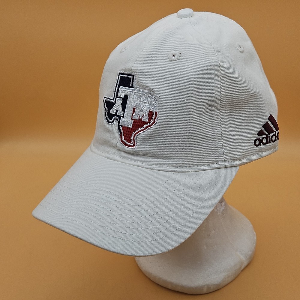 Texas A&M Aggies Red White & Blue Embroidered White Adjustable Strap Hat Adidas