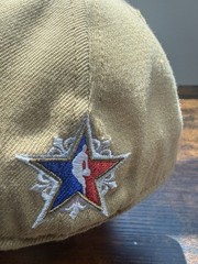 NBA All Star West Adidas Fitted Hat 7 3/8 Cream Gold Red NWT Basketball Cap