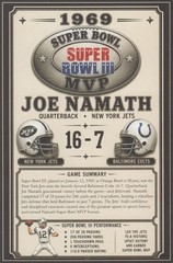 JOE NAMATH SUPER BOWL III MVP CUSTOM 4&Prime;x6&Prime; GOAL LINE ART CARD ~ JETS (version 1)