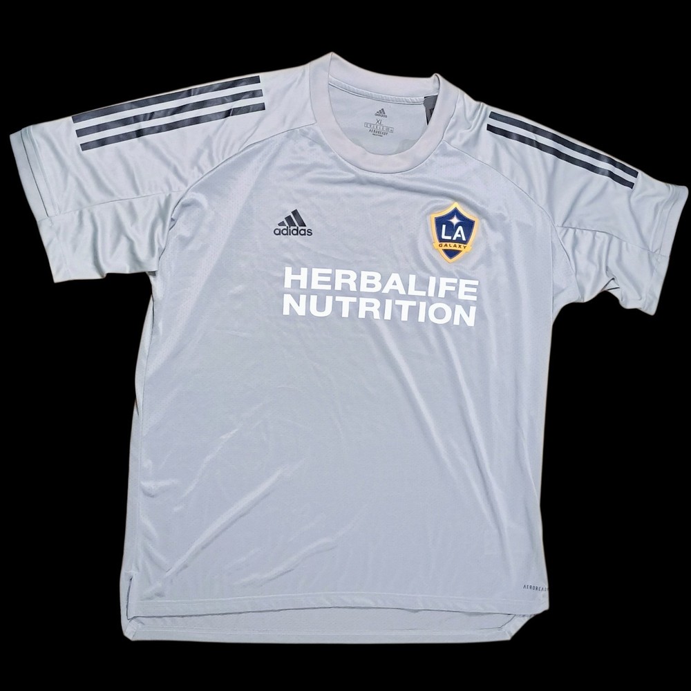 Adidas LA Galaxy MLS Soccer Jersey Shirt Men&rsquo;s XL Gray Aeroready Performance NWT
