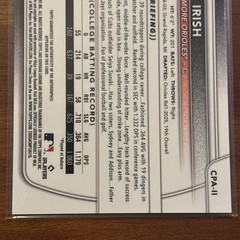 2025 Bowman Draft Ike Irish Chrome Auto Green Lava Refractor 1st #46/99 Orioles