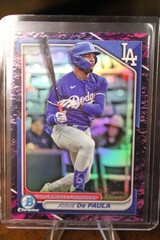 2024 Bowman Draft Josue De Paula BDC-47 Fuchsia Crater Refractor /199 Dodgers