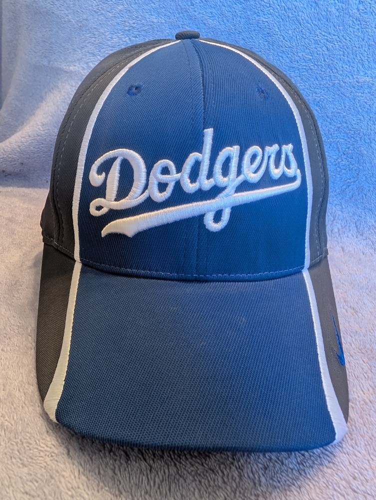 Los Angeles Dodgers Cap Hat Men Men XL Gray Blue Script Nike MLB Logo T-7