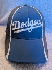Los Angeles Dodgers Cap Hat Men Men XL Gray Blue Script Nike MLB Logo T-7