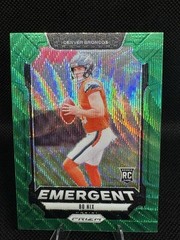 2024 Panini Prizm – Emergent Bo Nix #3 Green Wave Prizm (RC)