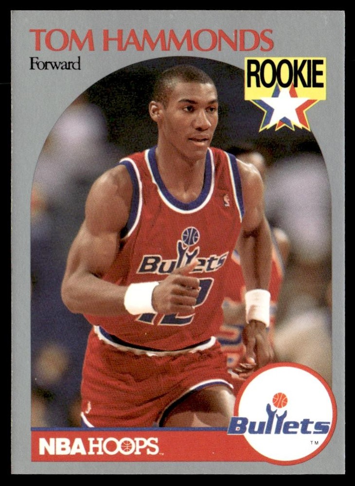 1990-91 Panini NBA Hoops #298 Tom Hammonds Washington Bullets Rookie