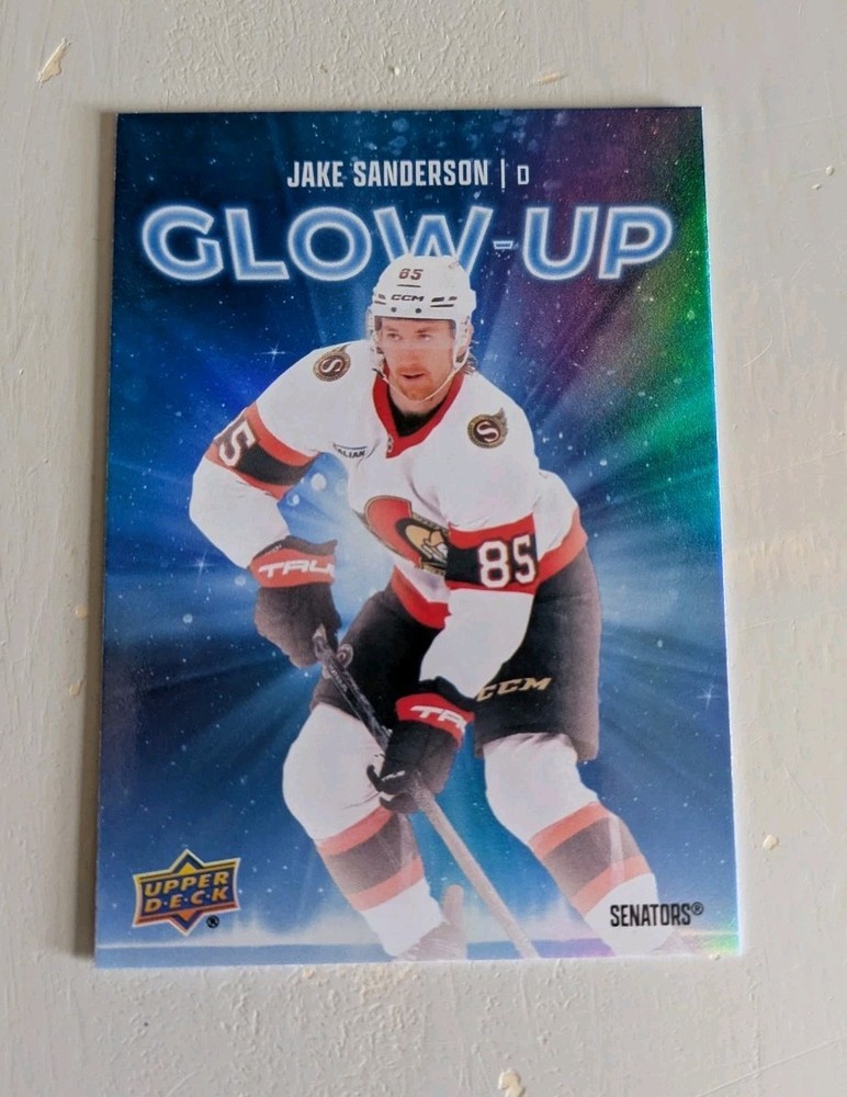2025-26 Upper Deck Hockey Series 2 Glow Up – Jake Sanderson #GU-3 Senators