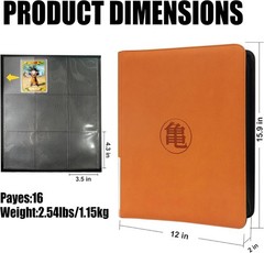 Toploader Binder for Dragon Ball Cards,Holds 288 Toploaders,9-Pocket Ringless…