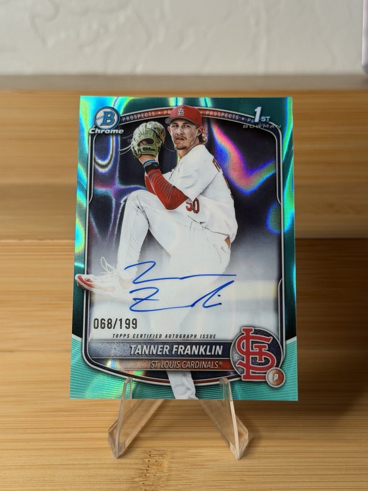 2025 Bowman Draft – Chrome Prospect Autographs Tanner Franklin #CPA-TF Aqua Lava
