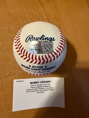 Bobby Crosby – Autographed Official MLB Baseball – Inscribed &rsquo;04 AL ROY&rsquo; Tristar