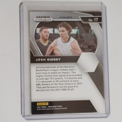 Panini 2021-22 Prizm Draft Picks Josh Giddey Orange Cracked Ice