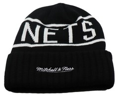 Brooklyn Nets New Mitchell & Ness NY Black White Reflective Beanie Era Hat Cap
