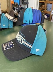 San Jose Sharks NHL Black Teal Black White Fanatics Snapback Hat