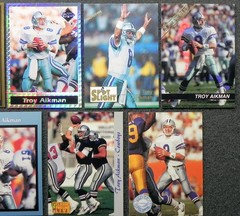 Troy Aikman 9-Card Lot _ Exact Lot (E) includes Promo and Limited-Print Cards