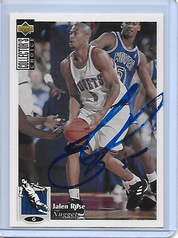 JALEN ROSE Basketball Card IP auto NBA Denver Nuggets rookie 1994-95 UD C Choice