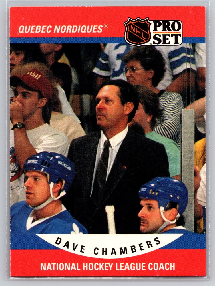 1990-91 Pro Set #675 Dave Chambers Quebec Nordiques NHL Coach Hockey Card