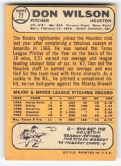 Don Wilson 1968 Topps Milton Bradley Win-A-Card #77 Houston Astros GD-VG