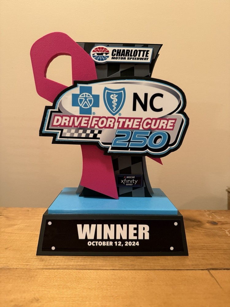 Charlotte Xfinity Roval NASCAR Trophy Replica 3D Printed 10”