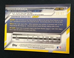 2016 Bowman Draft Chrome Gold Refractor /50 Anderson Espinoza #BDC-140 Padres