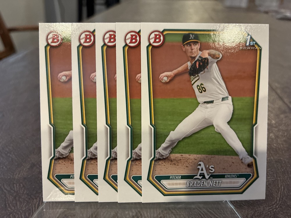 2026 Bowman Baseball Braden Nett 5-Card Lot #BP-137 Athletics