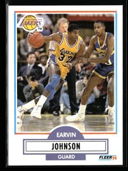 Earvin Magic Johnson 1990-91 Fleer #93 Los Angeles Lakers