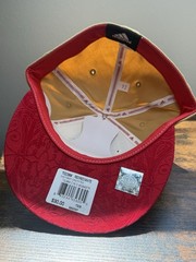 NBA All Star West Adidas Fitted Hat 7 3/8 Cream Gold Red NWT Basketball Cap