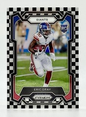 2023 Panini Prizm Black and White Checker #377 Eric Gray RC SP New York Giants