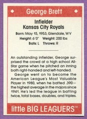 George Brett Kansas City Royals 1990 Little Big Leaguers Book Insert Card (No #)