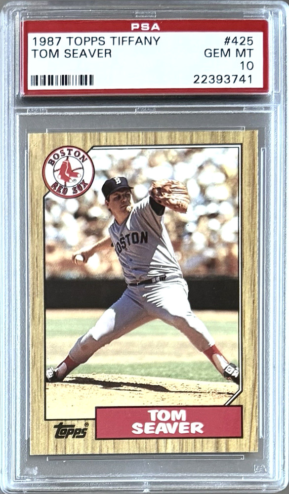 1987 TOPPS TIFFANY #425 TOM SEAVER PSA 10 GEM MT RED SOX