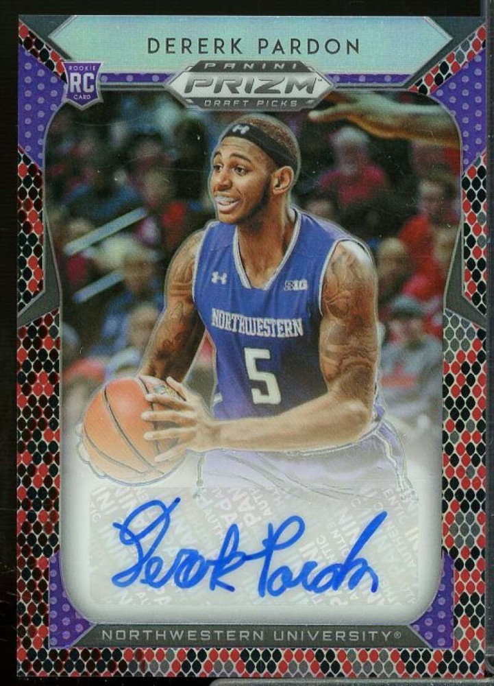 Dererk Pardon 2019-20 Panini Prizm Draft Auto Prizms Red Black Snake Skin #127