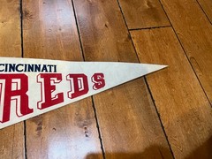Vintage 1970s CINCINNATI REDS Original MLB Baseball 30X12 Full Size Pennant Flag