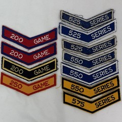 Vintage Bowling Patch Lot 11 Chevron Patches 200 250 Game 525 550 575 Series