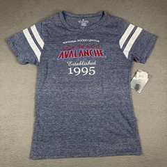 Colorado Avalanche Shirt Womens Large Blue NHL Hockey Soft As A Grape Tee