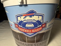 2025 Popcorn Bucket NFL Football Buffalo Bills Farewell Season 1973 to 2025 Logo