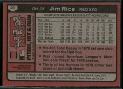 1980 Topps Burger King Jim Rice #20 ~ NM-MT ~
