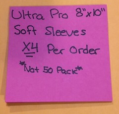 Ultra Pro 8&Prime;x10&Prime; Soft Sleeves **4** Sleeves Per Order *NOT 50 Pack*