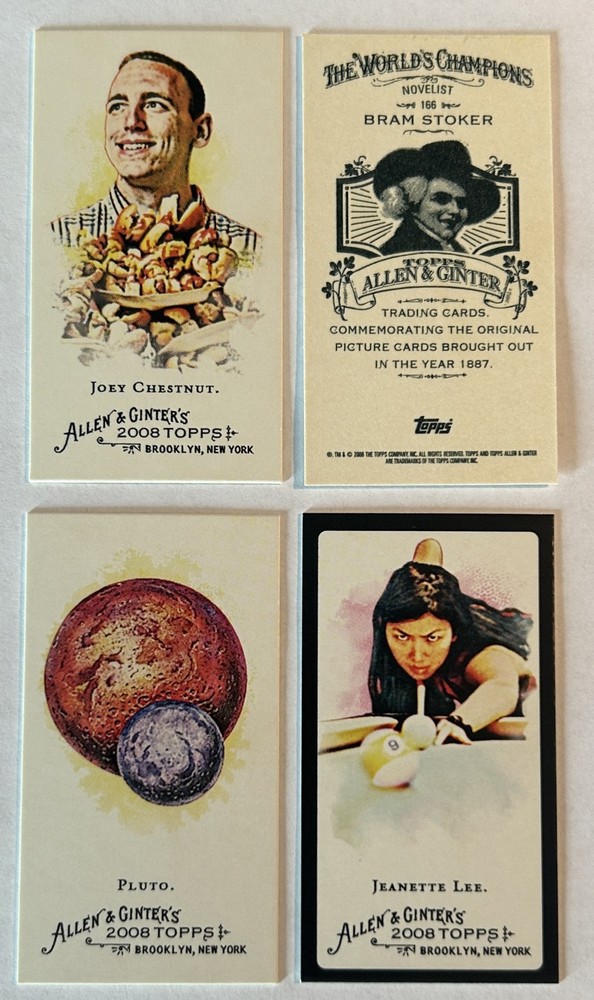 2008-13 Allen Ginter Mini SP Non Baseball Joey Chestnut, Jeanette Lee, Stan Lee
