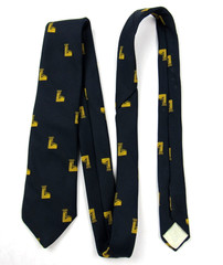 1980 Winter Olympics LAKE PLACID Official Mens NECKTIE Blue w/ Gold Logo Design