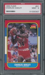1986 Fleer #81 Charles Oakley Rookie Card PSA 9 MINT