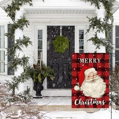 AVOIN colorlife Merry Christmas Santa Garden Size-12 x 18&Prime;, Red and Black