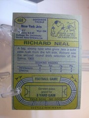 1974 Topps Football Card #468 Richard Neal (88010)