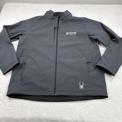 Spyder Jacket Mens 2XL Gray SPIRE Sports + Entertainment Softshell Full Zip