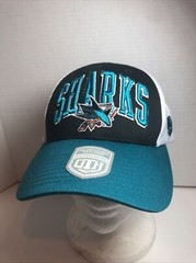 San Jose Sharks Old Time Hockey NHL Snapback Hat Teal Black White
