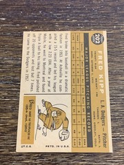 1960 TOPPS FRED KIPP #202 DODGERS VG-EX OR BETTER